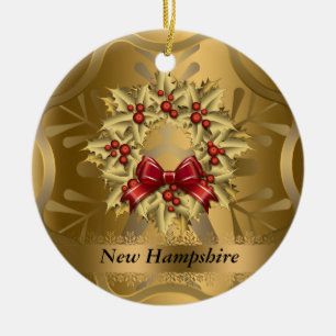 New Hampshire State Christmas Ornament