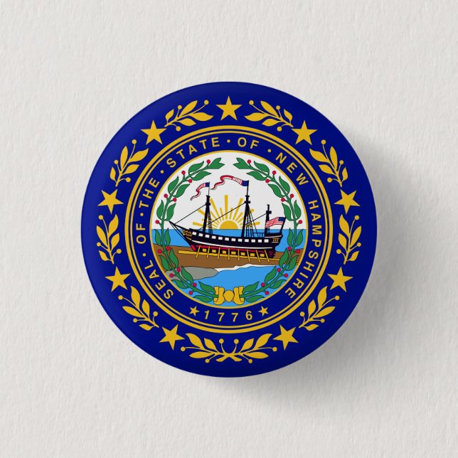 New Hampshire state flag 3 Cm Round Badge (Front)