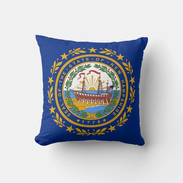 New Hampshire State Flag American MoJo Pillow (Front)