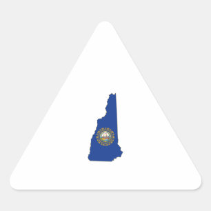New Hampshire State Flag and Map Triangle Sticker