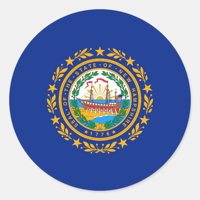 New Hampshire State Flag Design Classic Round Sticker (Front)