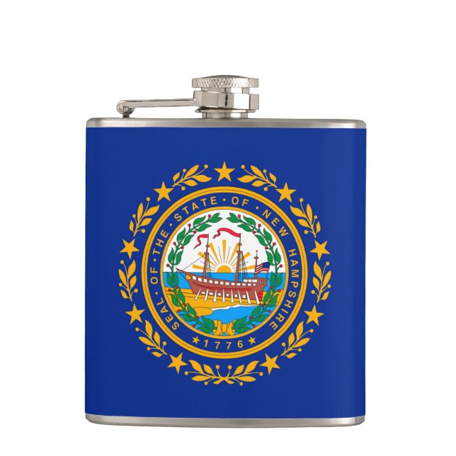 New Hampshire State Flag Design Hip Flask (Front)