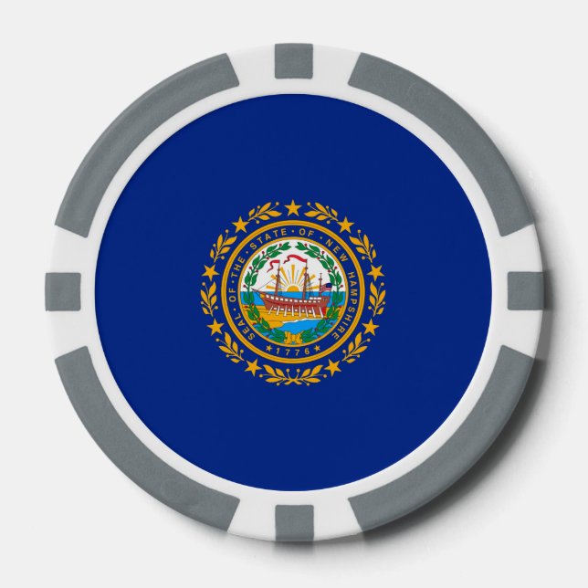 New Hampshire State Flag Design Poker Chips (Front)
