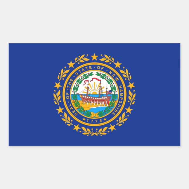 New Hampshire State Flag Design Rectangular Sticker (Front)
