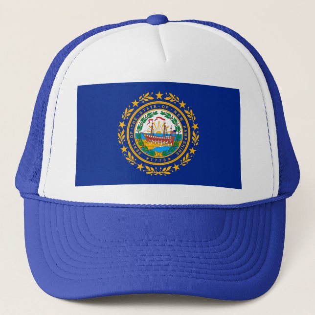 New Hampshire State Flag Design Trucker Hat (Front)