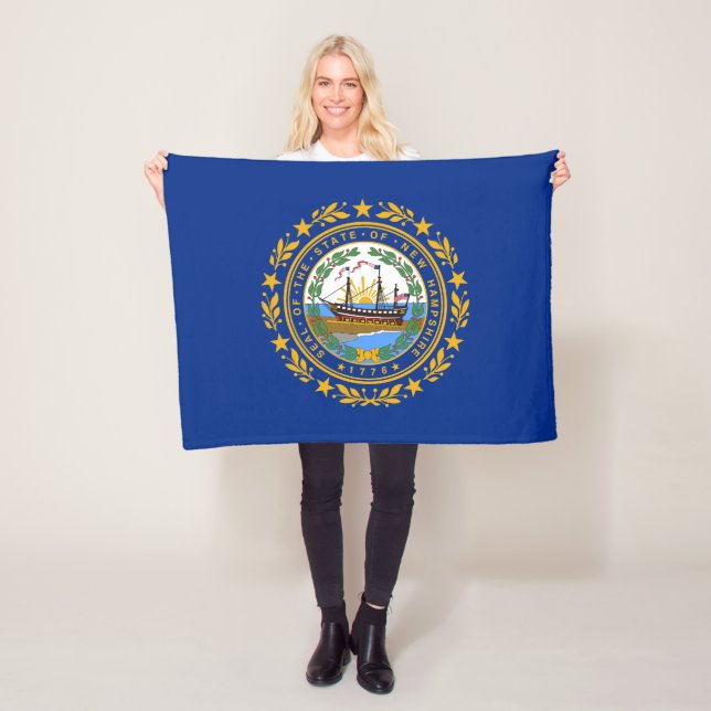 New Hampshire State Flag Fleece Blanket (In Situ)