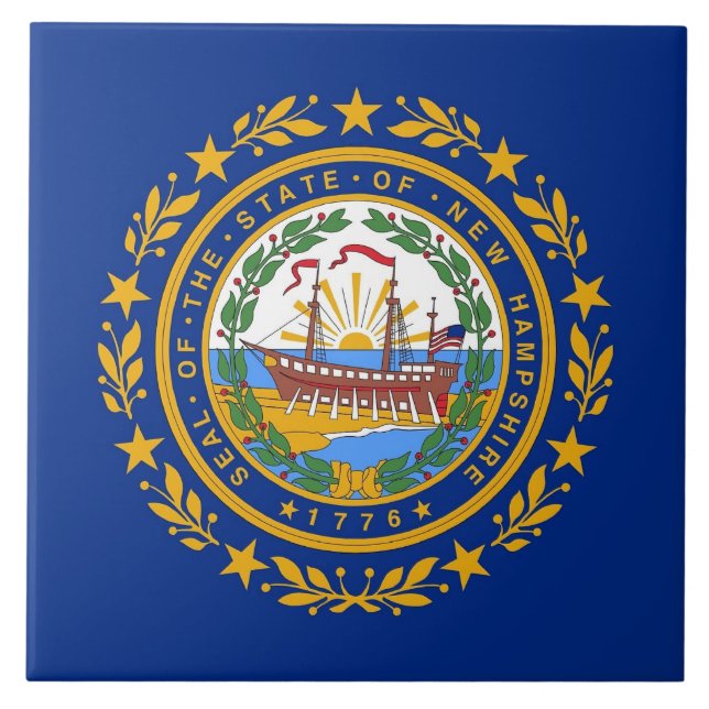 New Hampshire State Flag Tile (Front)