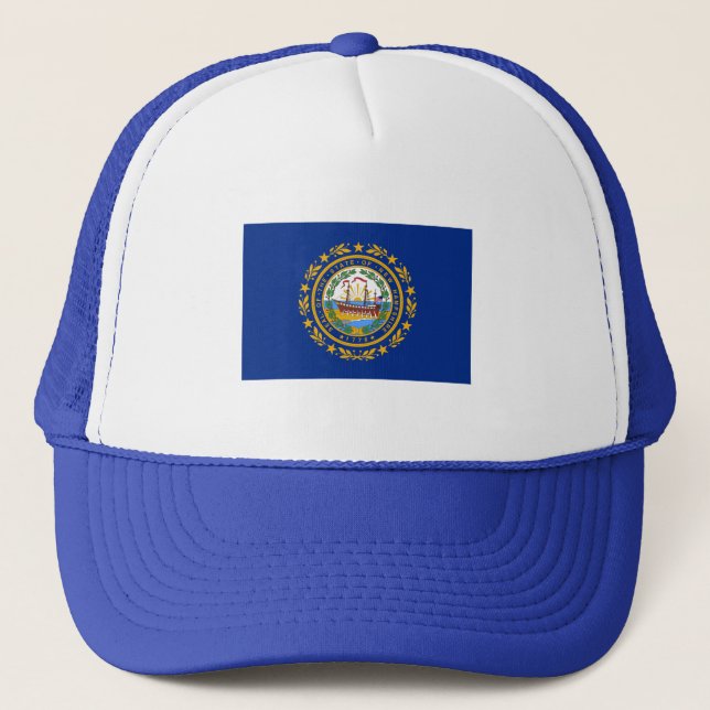 New Hampshire State Flag USA Trucker Hat (Front)