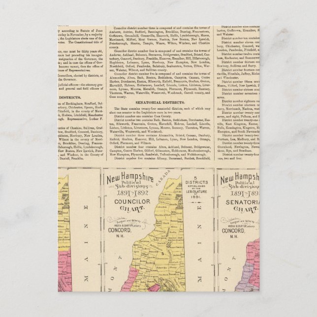 New Hampshire State government Postcard (Front)