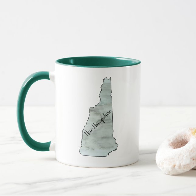 New Hampshire State Illustration Painting Mug (With Donut)