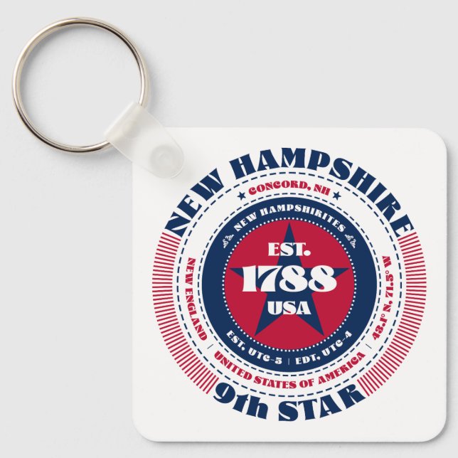 New Hampshire State Keychain (Front)