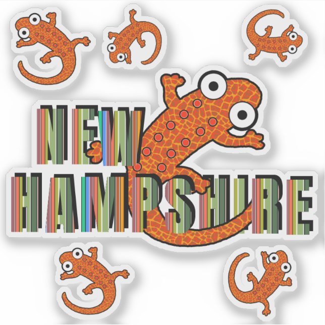 New Hampshire State Symbol Red Spotted Newt Stripe (Front)