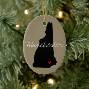 New Hampshire Town Ceramic Tree Decoration