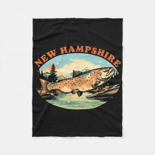 New Hampshire Trout Fly Fishing Fisherman Art Fleece Blanket