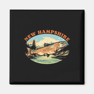New Hampshire Trout Fly Fishing Fisherman Art Magnet