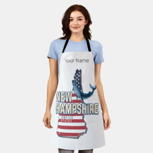New Hampshire United States Retro State Map Apron