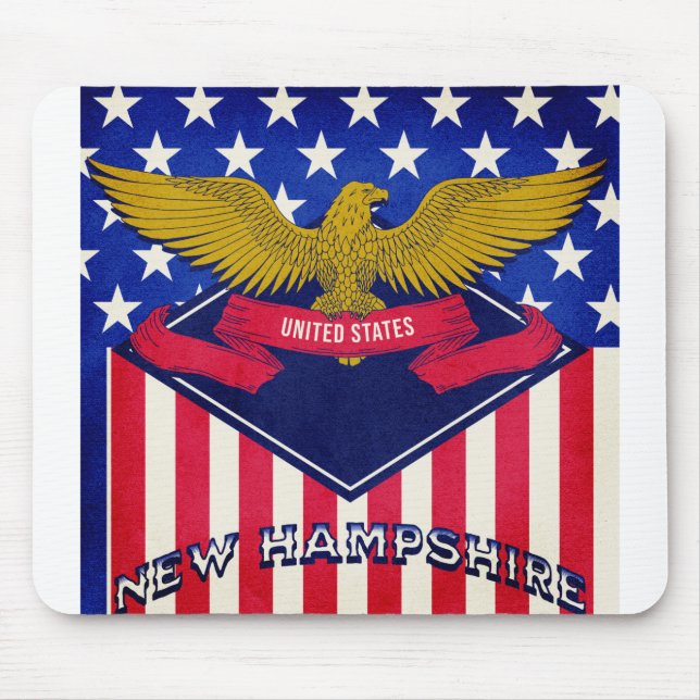 New Hampshire USA Flag Mouse Pad (Front)