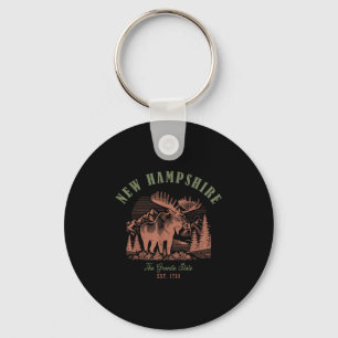 New Hampshire Usa Mono Art  Key Ring