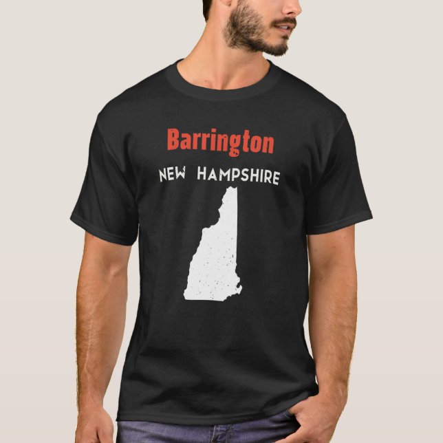New Hampshire Usa State America Travel Barrington T-Shirt (Front)