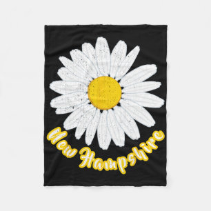 New Hampshire Vacation Flower Meadow Daisy Petals  Fleece Blanket
