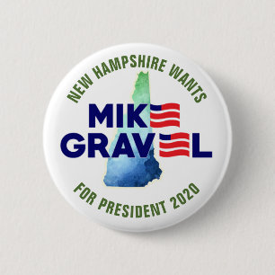 New Hampshire wants Mike Gravel 2020 6 Cm Round Badge