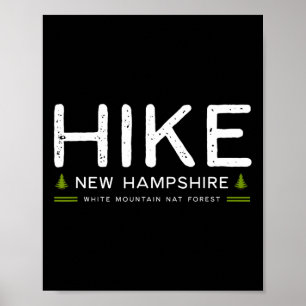 New Hampshire White Mountains Hike Tree Retro Grap Poster