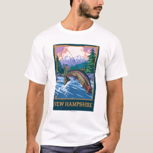 New HampshireAngler Fisherman Scene T-Shirt