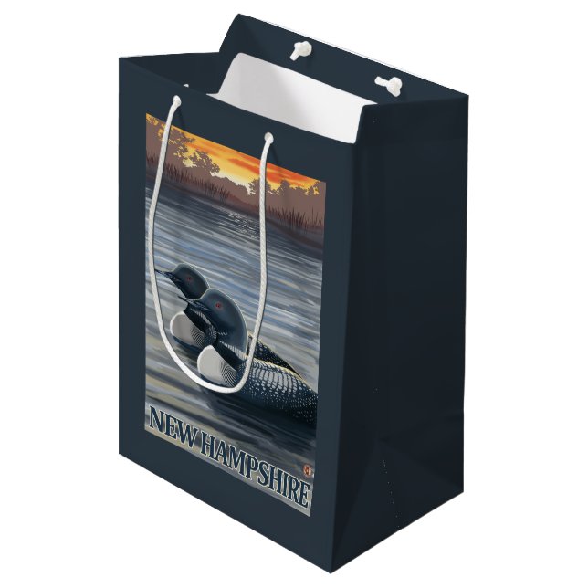 New HampshireCommon Loon Medium Gift Bag (Front Angled)