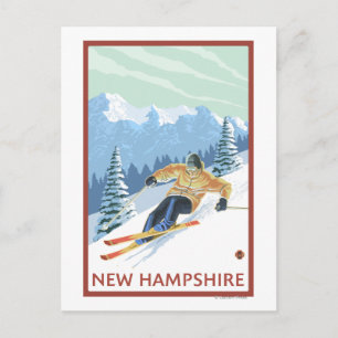 New HampshireDownhill Skier Scene Postcard