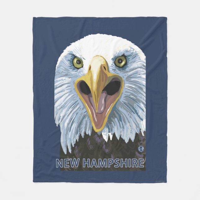 New HampshireEagle Up Close Fleece Blanket (Front)