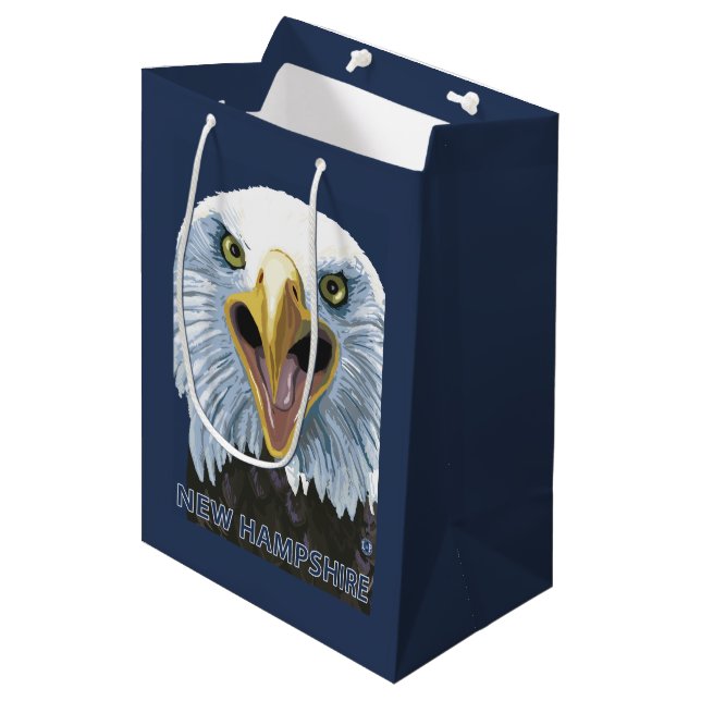 New HampshireEagle Up Close Medium Gift Bag (Front Angled)