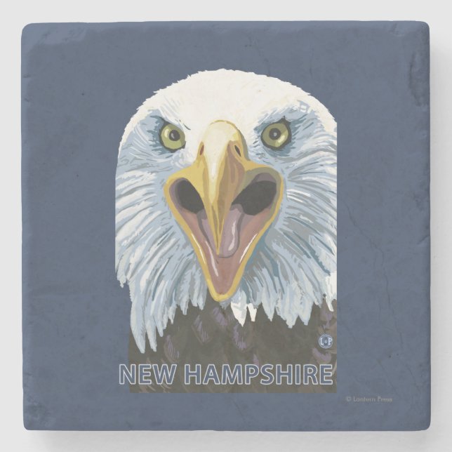 New HampshireEagle Up Close Stone Coaster (Front)