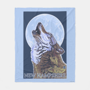 New HampshireHowling Wolf Fleece Blanket