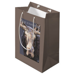 New HampshireMoose Up Close Medium Gift Bag