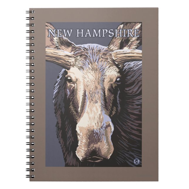 New HampshireMoose Up Close Notebook (Front)