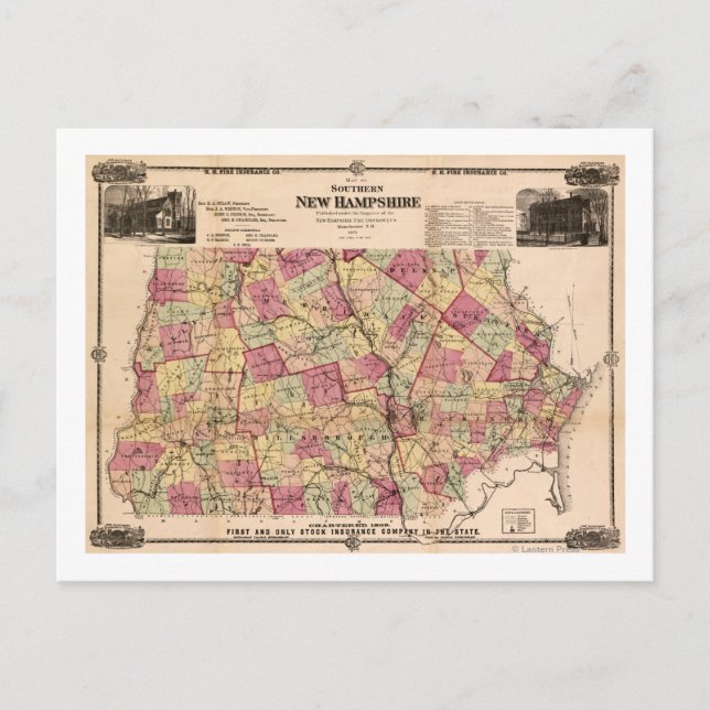 New HampshirePanoramic MapNew Hampshire Postcard (Front)