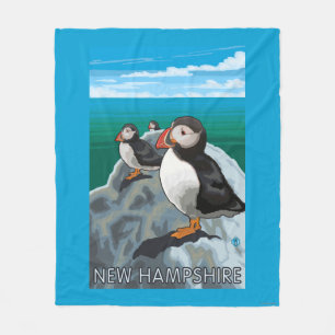 New HampshirePuffins Scene Fleece Blanket