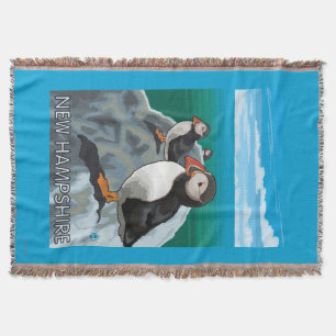 New HampshirePuffins Scene Throw Blanket