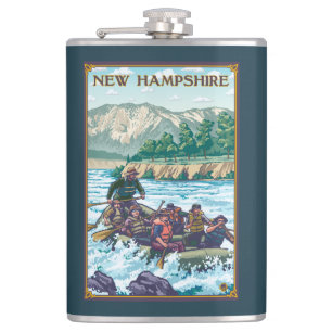 New HampshireRiver Rafting Scene Hip Flask