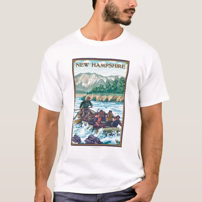 New HampshireRiver Rafting Scene T-Shirt (Front)