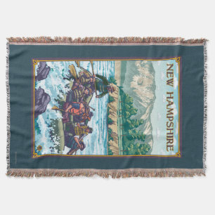 New HampshireRiver Rafting Scene Throw Blanket