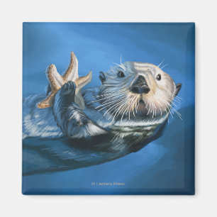 New HampshireSea Otter Scene Magnet