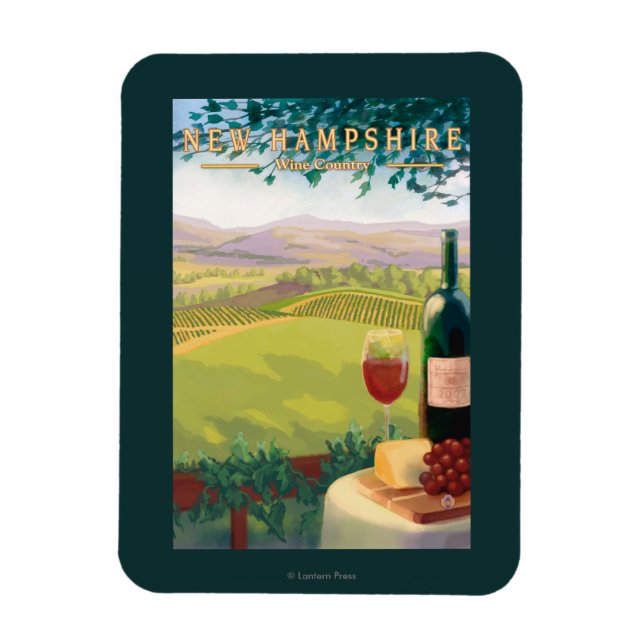 New HampshireWine Country Scene Magnet (Vertical)