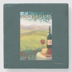New HampshireWine Country Scene Stone Coaster