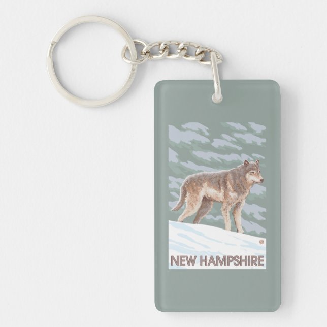 New HampshireWolf Scene Key Ring (Front)