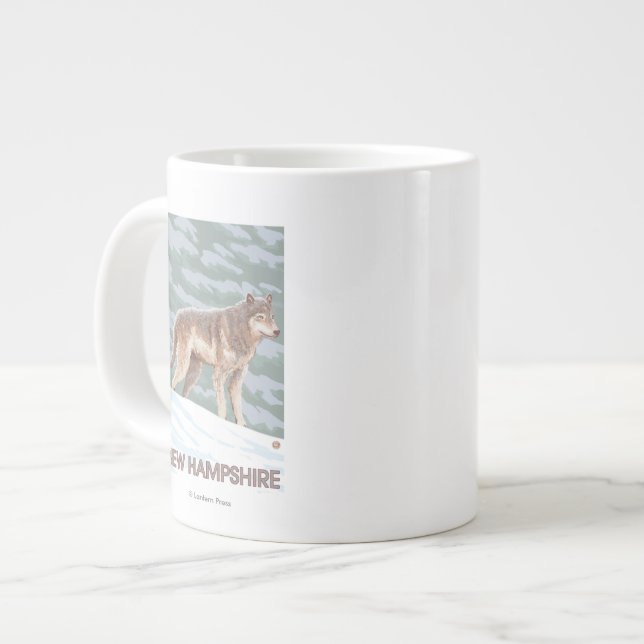 New HampshireWolf Scene Large Coffee Mug (Front Left)