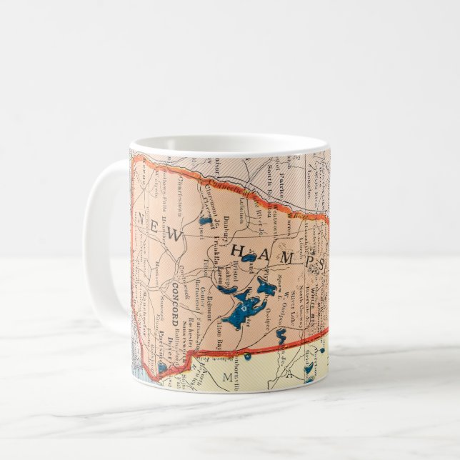 New Hapmshire Vintage Map Mug (Front Left)