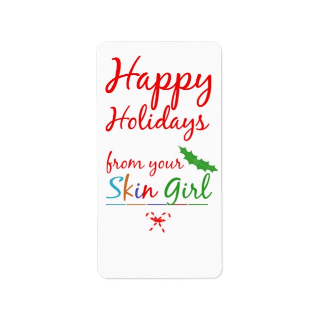 NEW: Happy Holiday Labels - from your SKIN GIRL (Front)