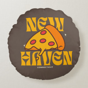 New Haven Apizza CT Connecticut Pizza Round Cushion