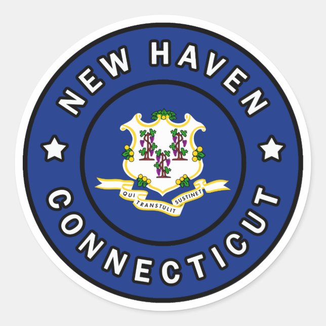 New Haven Connecticut Classic Round Sticker (Front)